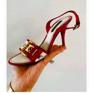 Louis Vuitton 35 Multi Colored Slingback Leather Heels US size 7